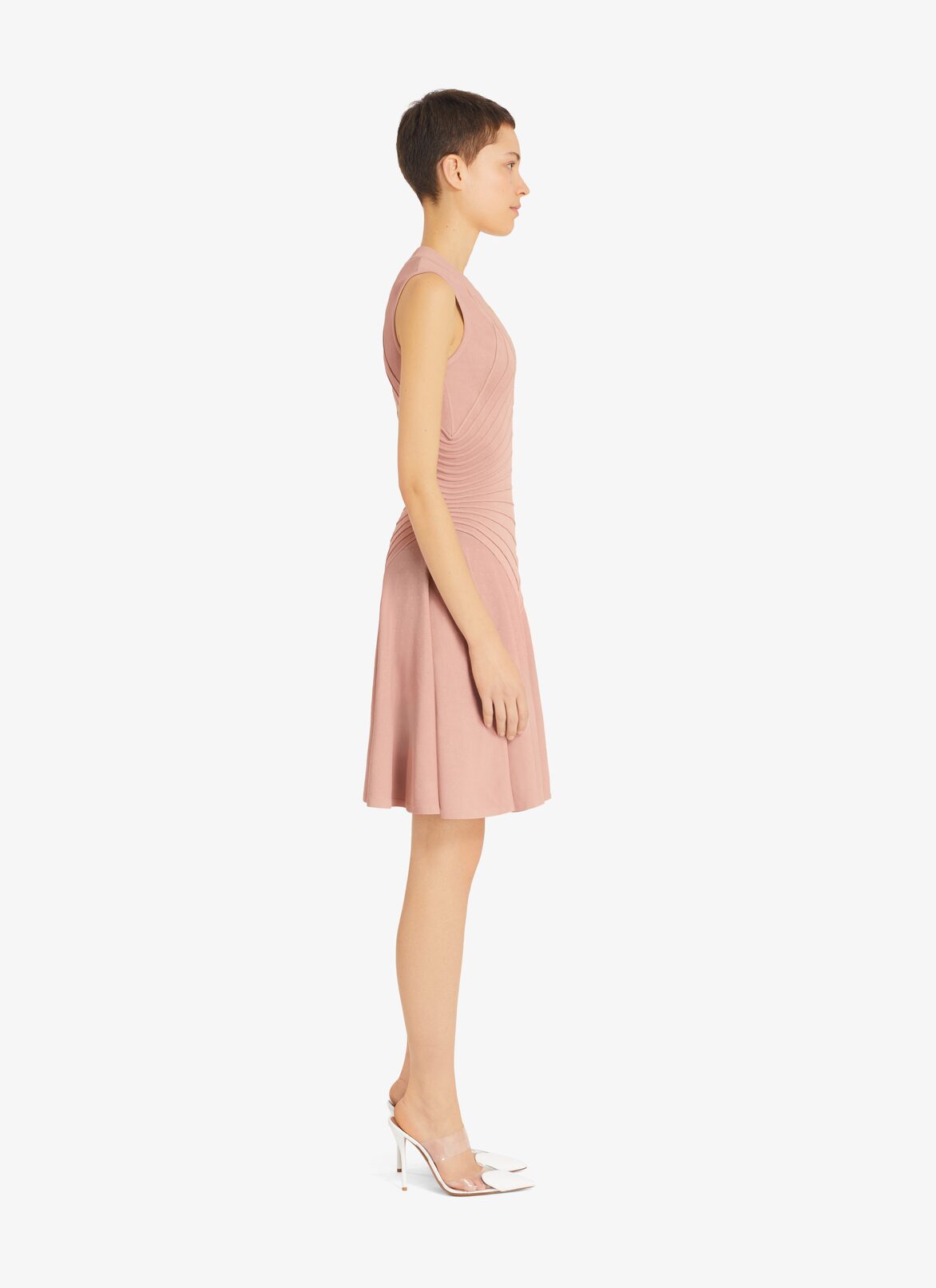 Sculpting mini Dress ALAÏA NUDE ROSE SCULPTING MINI DRESS
